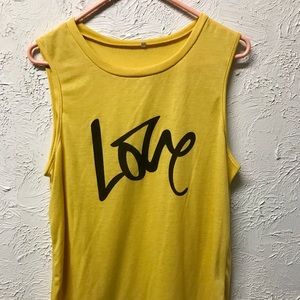 Yellow- Sleeveless Love T-shirt